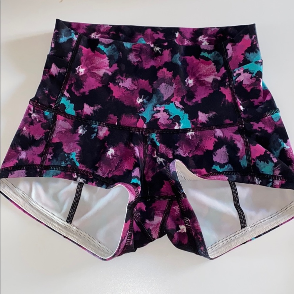 Lululemon Athletica floral yoga shorts